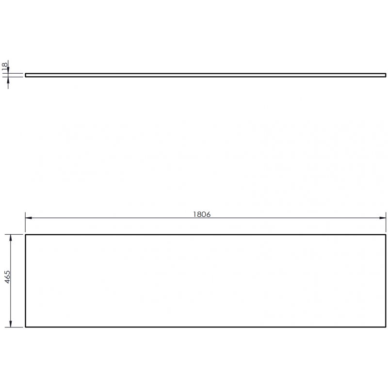 Mexen Uni plateau pour meuble 180 cm, noir brillant - 91AXX-1804-464-18-70