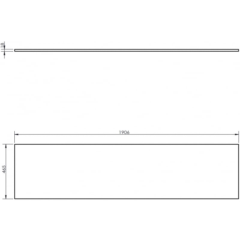 Mexen Uni plateau de meuble 190 cm, noyer - 91AXX-1904-464-18-86