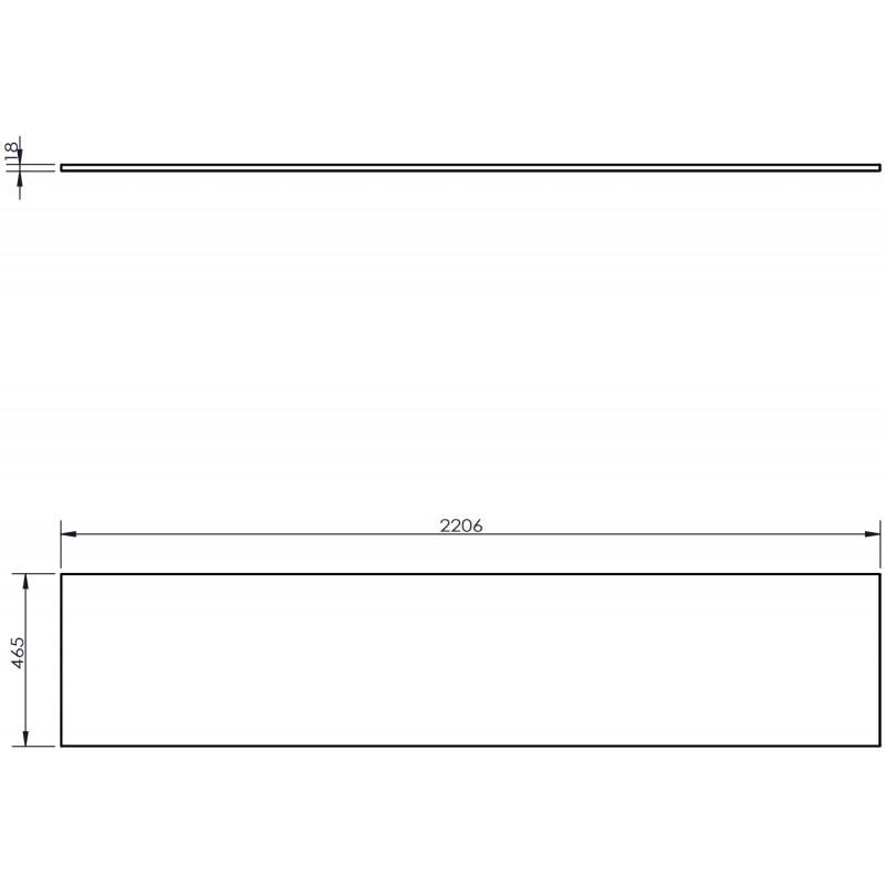 Mexen Uni plateau pour placard 220 cm, noyer - 91AXX-2204-464-18-86