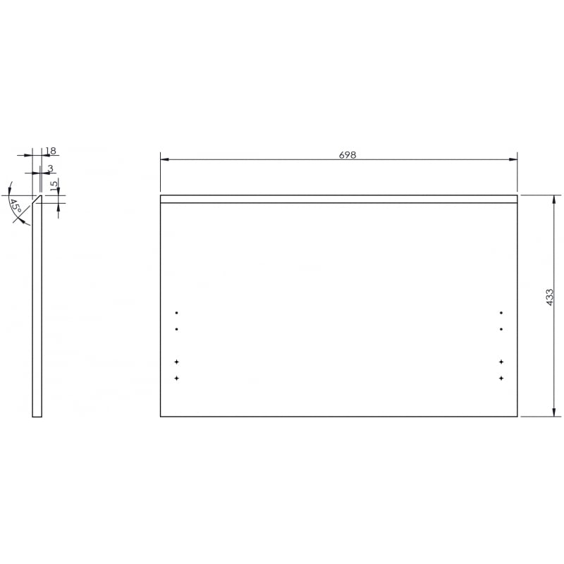 Mexen Orio devant du corps de l'armoire de salle de bain 70 x 43,5 cm, blanc brillant - 91A10-0700-470-1-00