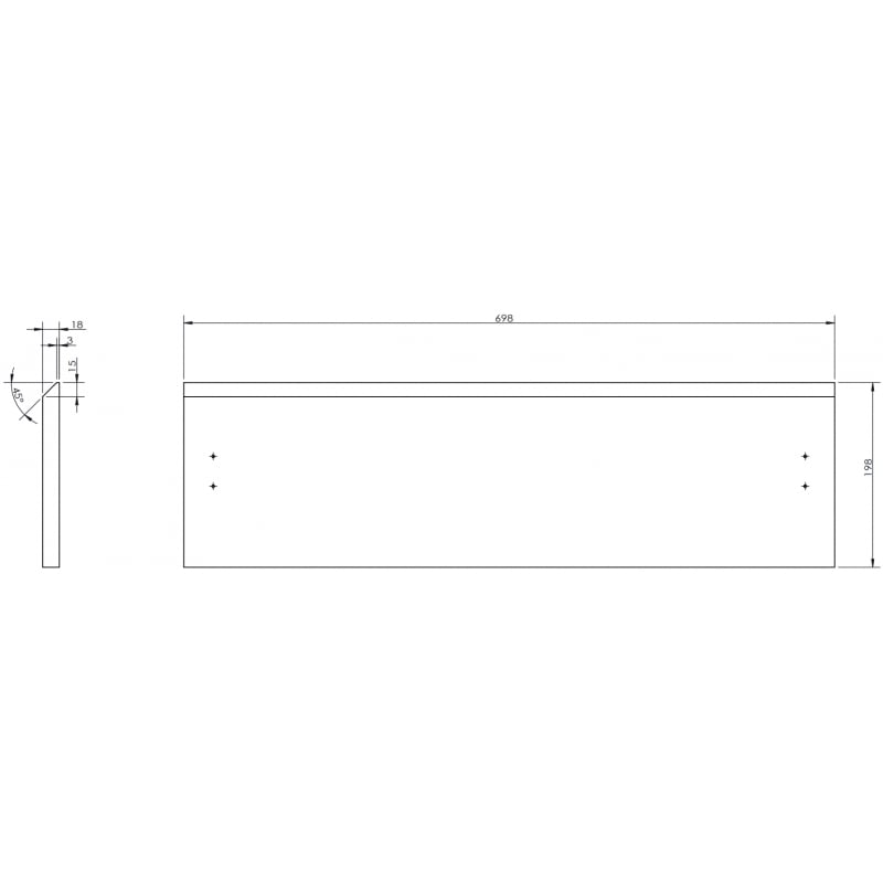 Mexen Orio devant du corps d'armoire de salle de bains 70 x 20 cm, blanc mat - 91A10-0700-235-1-01