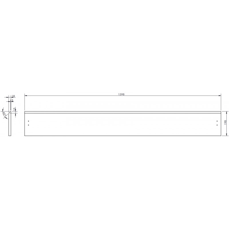 Mexen Orio façade pour corps de meuble de salle de bain 160 x 20 cm, blanc mat - 91A10-1600-235-1-01