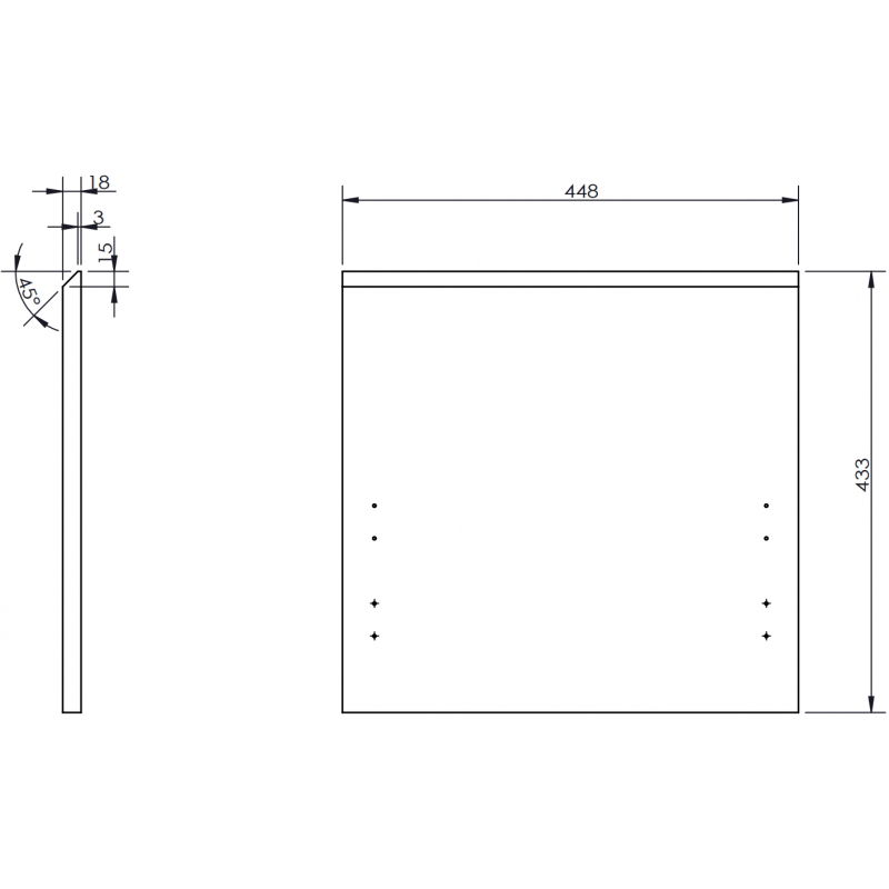 Mexen Orio façade pour corps de meuble de salle de bain 45 x 43,5 cm, blanc mat - 91A10-0450-470-1-01