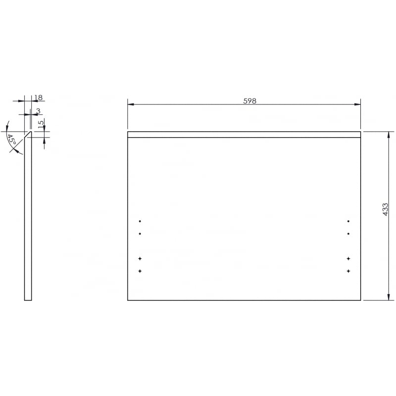 Mexen Orio façade pour corps de meuble de salle de bain 60 x 43,5 cm, blanc mat - 91A10-0600-470-1-01