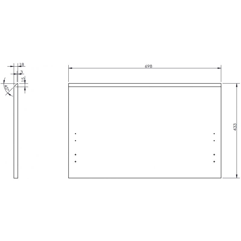 Mexen Orio avant du corps de l'armoire de salle de bain 70 x 43,5 cm, blanc mat - 91A10-0700-470-1-01