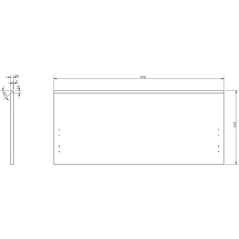 Mexen Orio façade du corps du meuble de salle de bain 100 x 43,5 cm, blanc mat - 91A10-1000-470-1-01