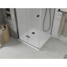 Mexen Lima cabine de douche pliante 70 x 70 cm, transparente, noire + receveur Flat, blanc - 856-070-070-70-00-4010B