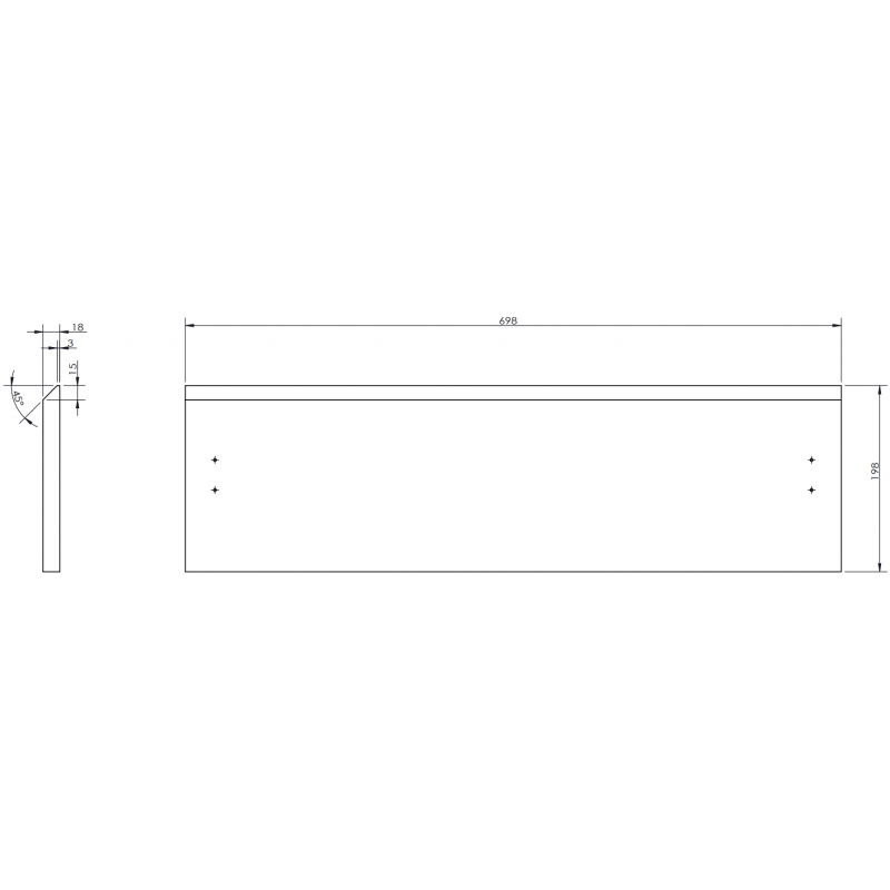 Mexen Orio front de corps de meuble-lavabo 70 x 20 cm, noir mat - 91A10-0700-235-1-71