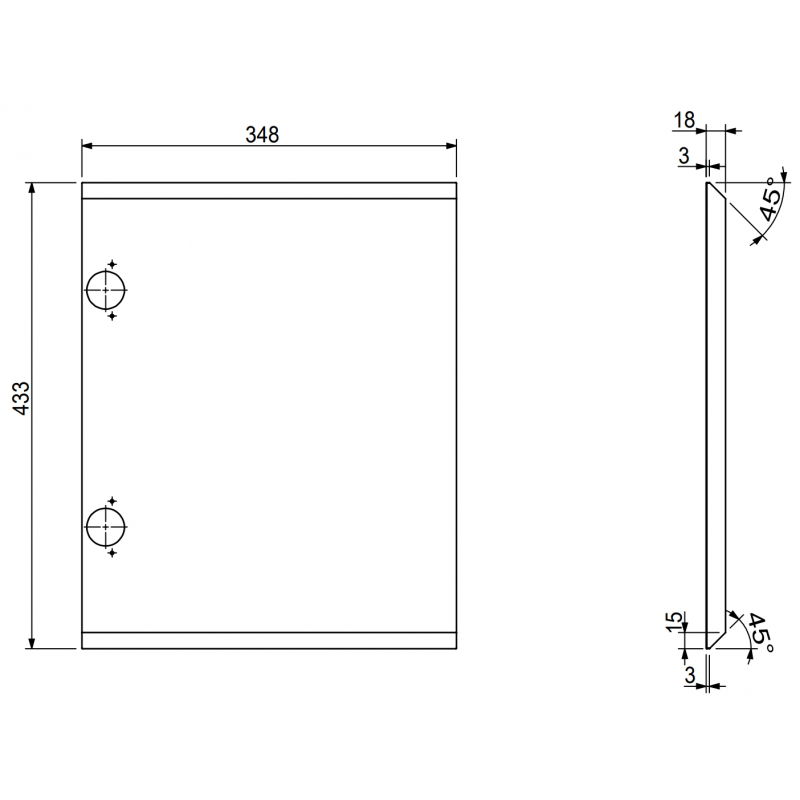 Mexen Orio face avant pour le corps de l'armoire de salle de bain 35 x 43,5 cm, gris mat - 91A11-0350-470-1-62