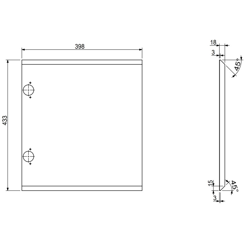 Mexen Orio devant pour le corps d'une armoire de salle de bain 40 x 43,5 cm, graphite mat - 91A11-0400-470-1-66