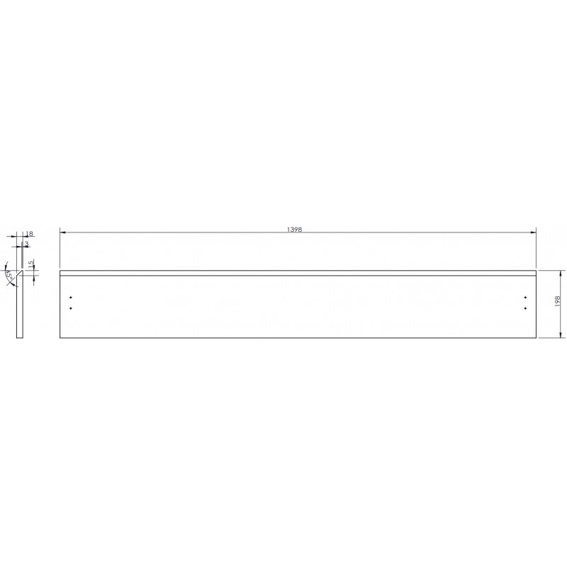 Mexen Rivel façade rainurée pour corps de meuble salle de bain 140 x 20 cm, gris mat - 91A20-1400-235-1-62