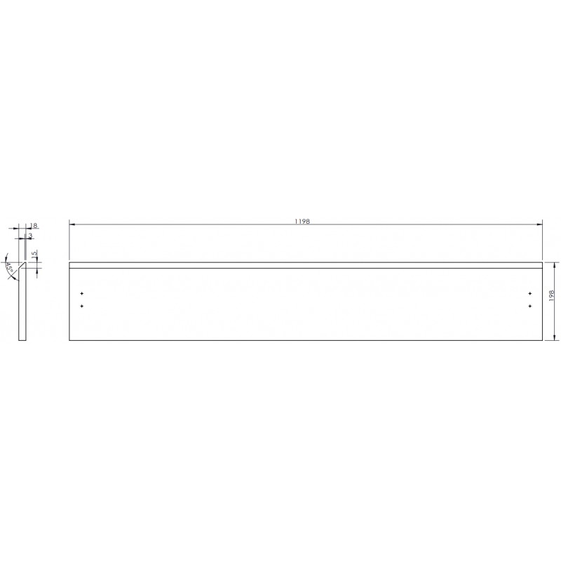 Mexen Rivel façade rainurée pour le corps du meuble de salle de bain 120 x 20 cm, noir mat - 91A20-1200-235-1-71