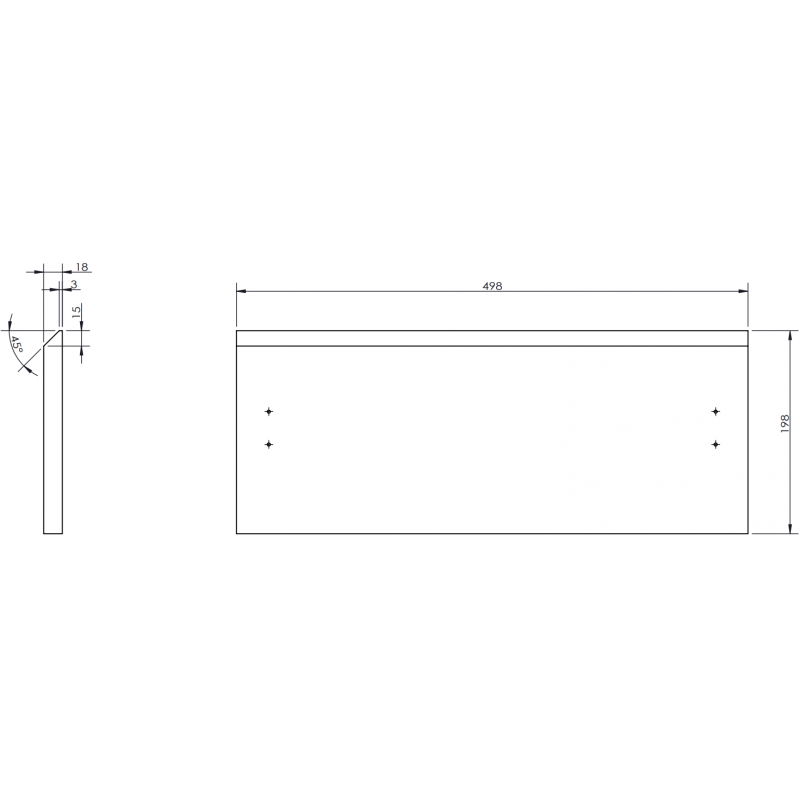 Mexen Rivel façade rainurée pour corps de meuble de salle de bain 50 x 20 cm, chêne - 91A20-0500-235-1-81