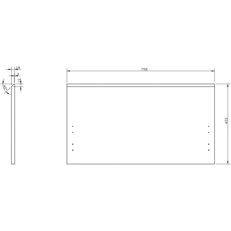 Mexen Rivel façade rainurée pour le corps du meuble de salle de bain 80 x 43,5 cm, graphite mat - 91A20-0800-470-1-66