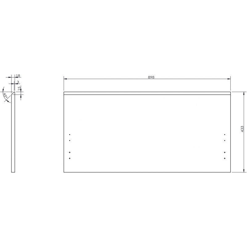 Mexen Rivel panneau avant rainuré pour le corps du meuble de salle de bain 90 x 43,5 cm, chêne - 91A20-0900-470-1-81