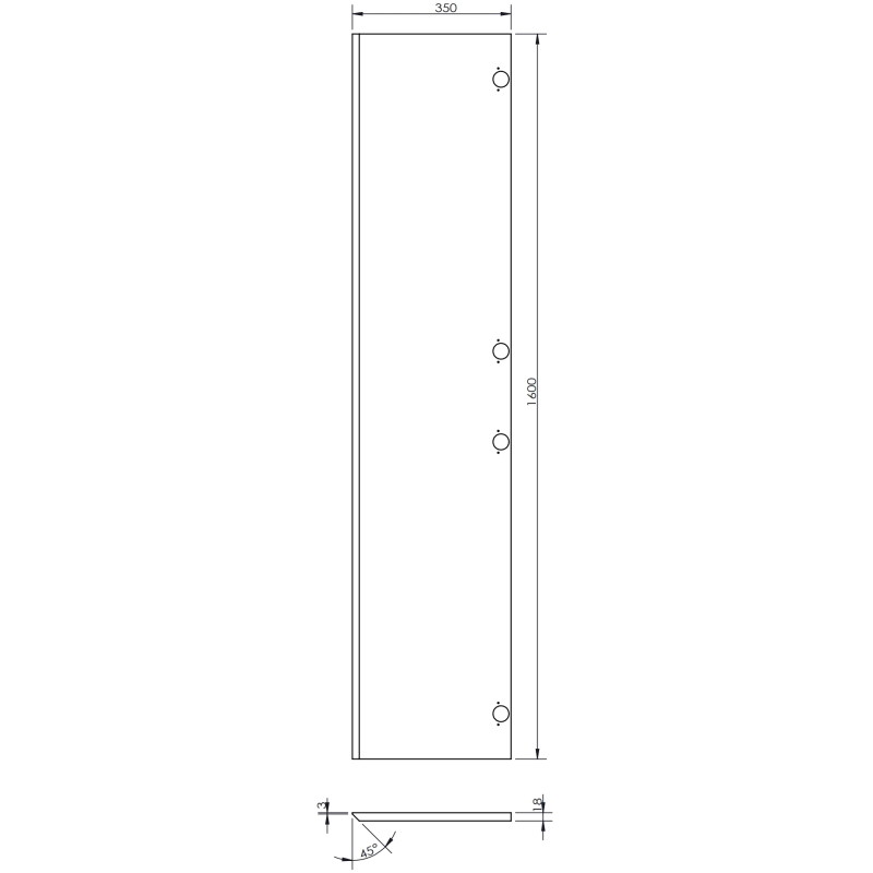 Mexen Rivel panneau avant rainuré pour le corps de l'armoire de salle de bain 35 x 160 cm, noir mat - 91A21-1600-300-1-71