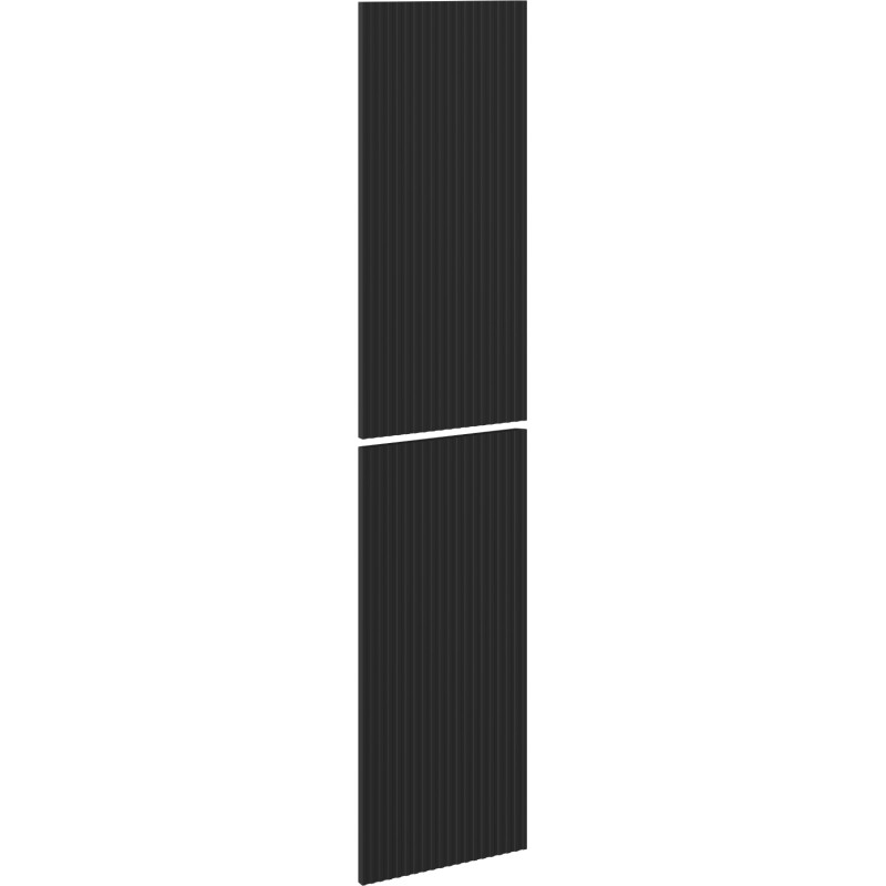Mexen Rivel devant rainuré pour le caisson de meuble de salle de bain 35 x 80 cm (2 pièces), noir mat - 91A21-1600-300-2-71