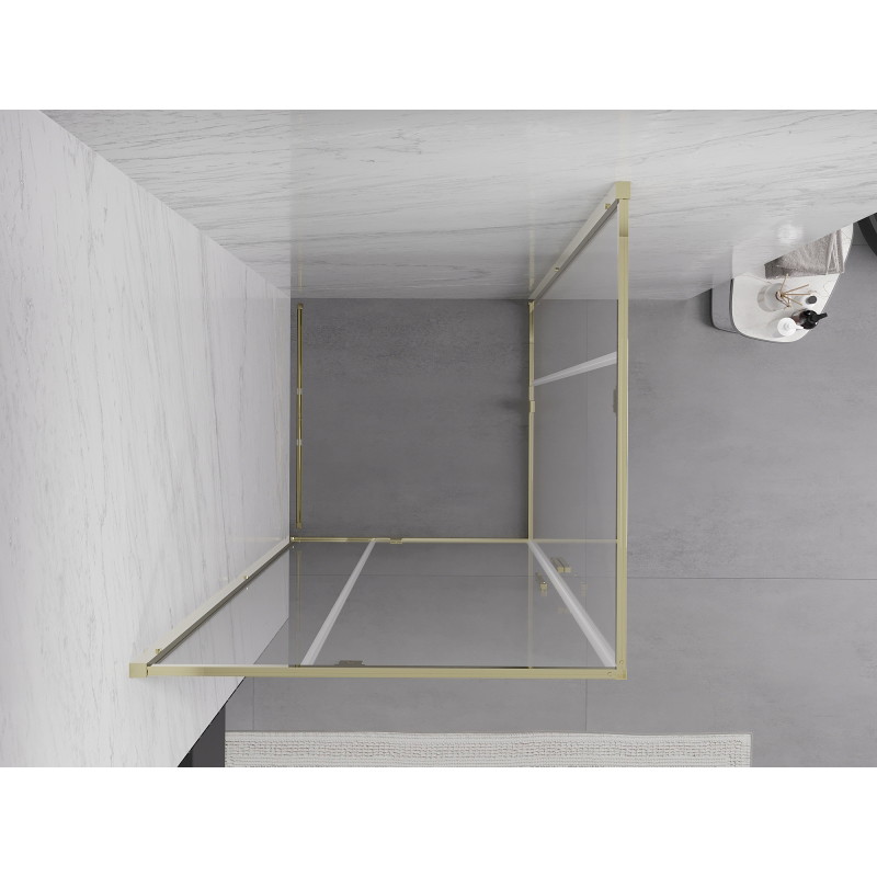 Mexen Exo cabine de douche carrée pivotante 80 x 80 cm, transparent, or - 8110-080-080-50-00