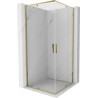 Mexen Exo-R Duo cabine de douche carrée pivotante 100 x 100 cm, transparente, dorée - 8110-100-100-50-00