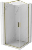 Mexen Exo cabine de douche carrée pivotante 100 x 100 cm, transparente, dorée - 8110-100-100-50-00