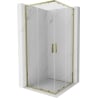 Mexen Exo cabine de douche carrée coulissante 80 x 80 cm, transparent, or - 8111-080-080-50-00