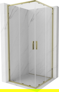 Mexen Exo cabine de douche carrée coulissante 80 x 80 cm, transparent, or - 8111-080-080-50-00