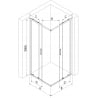 Mexen Exo cabine de douche carrée coulissante 90 x 90 cm, transparent, or - 8111-090-090-50-00