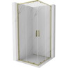 Mexen Exo-S Duo cabine de douche carrée coulissante 90 x 90 cm, transparent, dorée - 8111-090-090-50-00