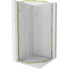 Mexen Exo-R cabine de douche pentagonale pivotante 80 x 80 cm, transparent, dorée - 812-080-080-50-00