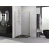 Mexen Exo-R cabine de douche pentagonale pivotante 80 x 80 cm, transparent, dorée - 812-080-080-50-00