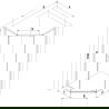 Cabine de douche pentagonale pivotante Mexen Exo 90 x 90 cm, transparent, or - 812-090-090-50-00