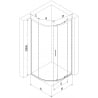 Mexen Exo cabine de douche semi-circulaire coulissante 70 x 70 cm, transparent, doré - 8131-070-070-50-00