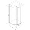 Mexen Exo-S cabine de douche semi-circulaire coulissante 70 x 70 cm, transparente, dorée - 8131-070-070-50-00