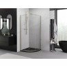 Mexen Exo-S cabine de douche semi-circulaire coulissante 70 x 70 cm, transparente, dorée - 8131-070-070-50-00
