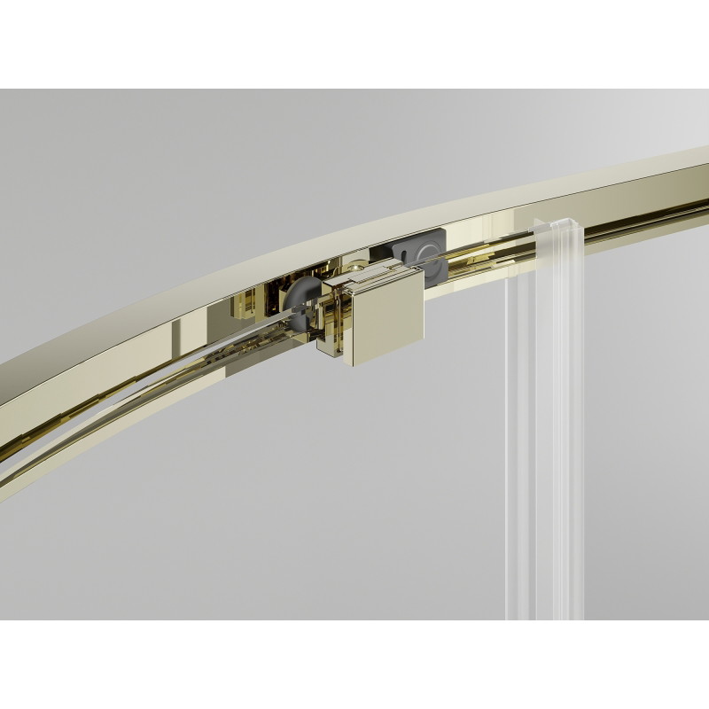 Mexen Exo-S cabine de douche semi-circulaire coulissante 70 x 70 cm, transparente, dorée - 8131-070-070-50-00