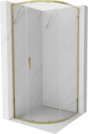Mexen Exo-S cabine de douche demi-circulaire coulissante 80 x 80 cm, transparent, dorée - 8131-080-080-50-00