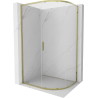 Mexen Exo-S cabine de douche quart de cercle coulissante 90 x 80 cm, transparente, dorée - 8131-090-080-50-00