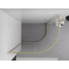 Mexen Exo-S cabine de douche quart de cercle coulissante 90 x 80 cm, transparente, dorée - 8131-090-080-50-00