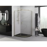 Mexen Exo-S cabine de douche semi-circulaire coulissante 100 x 80 cm, transparent, dorée - 8131-100-080-50-00
