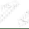 Mexen Exo cabine de douche semi-circulaire coulissante 100 x 100 cm, transparent, or - 8131-100-100-50-00