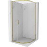 Mexen Exo-S cabine de douche demi-circulaire coulissante 100 x 100 cm, transparente, or - 8131-100-100-50-00