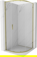 Mexen Exo cabine de douche semi-circulaire coulissante 100 x 100 cm, transparent, or - 8131-100-100-50-00