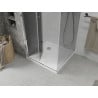 Mexen Lima cabine de douche pliable 80 x 80 cm, graphite, chrome + receveur Flat, blanc - 856-080-080-01-40-4010