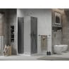 Mexen Lima cabine de douche pliable 80 x 80 cm, graphite, chrome + receveur Flat, blanc - 856-080-080-01-40-4010