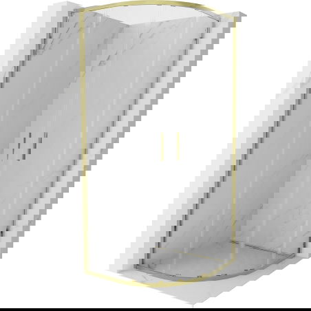 Mexen Exo cabine de douche demi-circulaire coulissante 80 x 80 cm, transparent, or - 8132-080-080-50-00