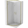 Mexen Exo-S Duo cabine de douche semi-circulaire coulissante 80 x 80 cm, transparent, dorée - 8132-080-080-50-00