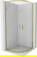 Cabine de Douche Demi-circulaire Coulissante Mexen Exo 80 x 80 cm, Transparent, Doré - 8132-080-080-50-00