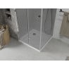 Mexen Lima cabine de douche pliable 80 x 80 cm, graphite, chrome + receveur Flat, blanc - 856-080-080-01-40-4010