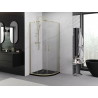 Mexen Exo-S Duo cabine de douche semi-circulaire coulissante 80 x 80 cm, transparent, dorée - 8132-080-080-50-00
