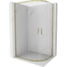 Mexen Exo cabine de douche quart de cercle coulissante 100 x 80 cm, transparent, dorée - 8132-100-080-50-00